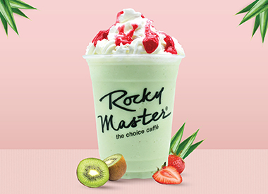 Rocky Master's Seasonal Beverage - Pandan Kiwi Strawberry Ice Blend 